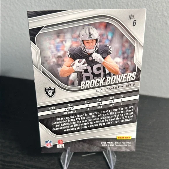 Las Vegas Raiders Brock Bowers NFL Prizm Football Card - Picture 2 of 2